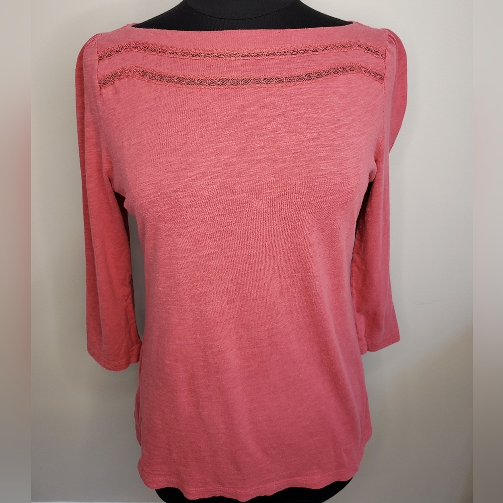 Ann Taylor Loft 3/4 Sleeve Women's boatneck Top | Size  L